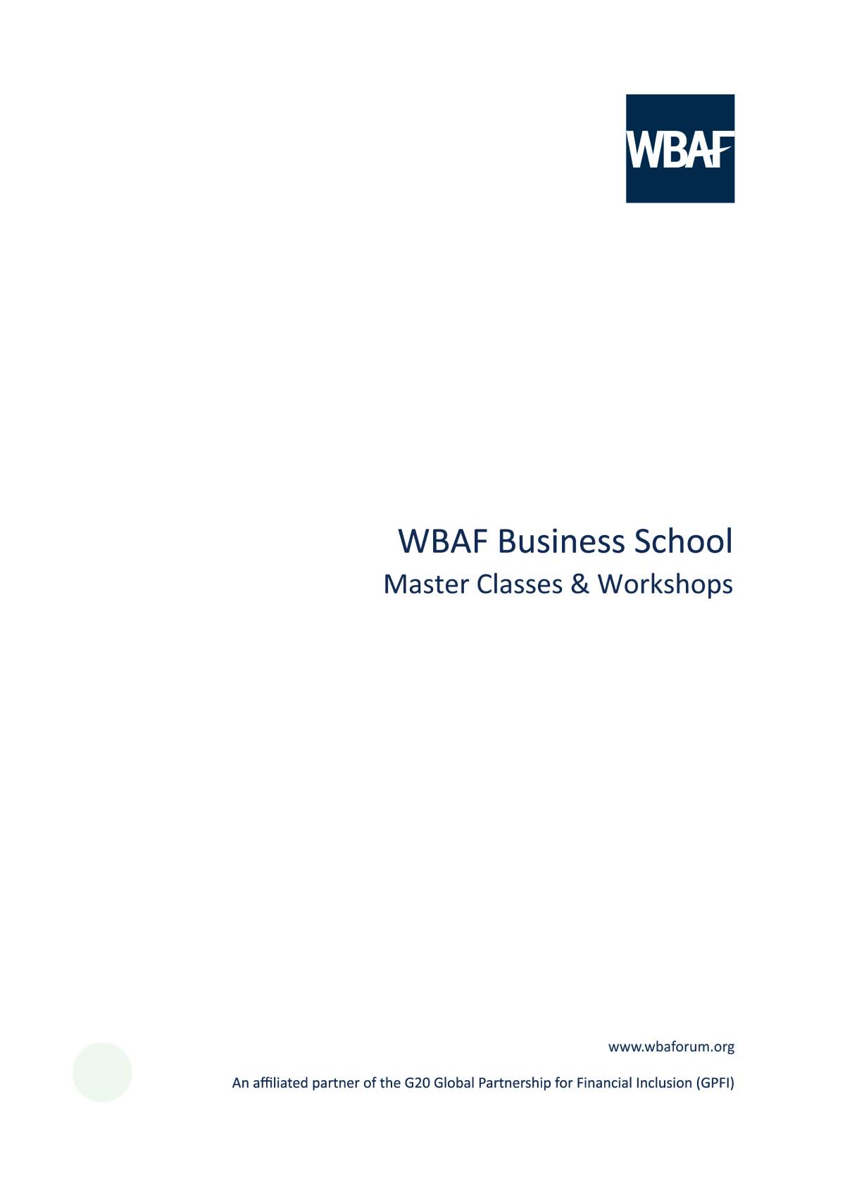 Wbaf Business School - Master Classes
